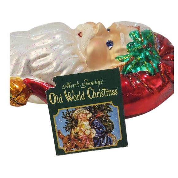 Old World Christmas Nostalgic Santa (40256) Blown Glass Ornament IOB - Picture 5 of 9